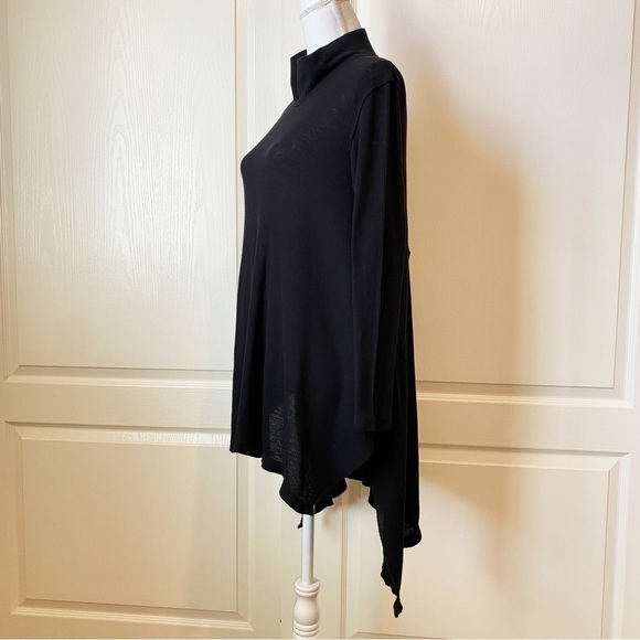 Free People We The Free Lightweight Ribbed Mock Neck Shark Bite Hem Top Small - Picture 3 of 9